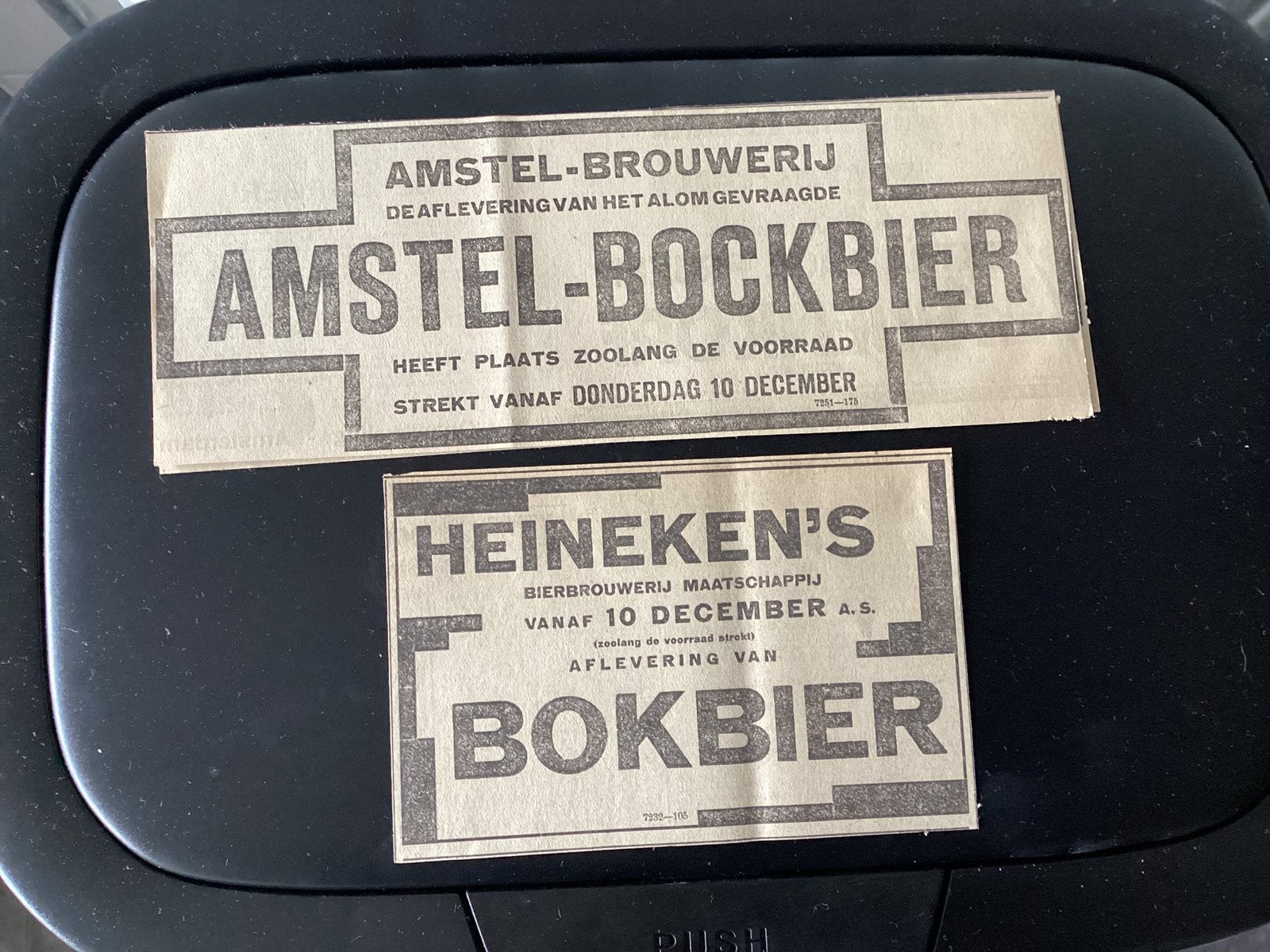 Heineken en Amstel bockbier 1925 origineel, Verzamelen, Ophalen of Verzenden, Zo goed als nieuw
