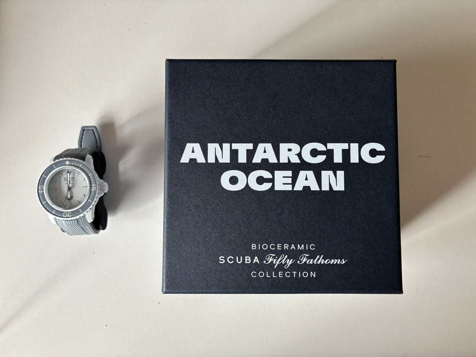 Blancpain x Swatch Atlantic Ocean Fifty Fathoms, Sieraden, Tassen en Uiterlijk, Horloges | Heren, Ophalen of Verzenden
