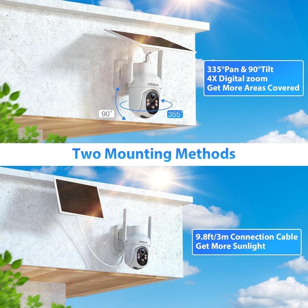 XEGA, XG-05-EU-4G, HD securitycamera Solar, PTZ, Nieuw, Ophalen of Verzenden, Buitencamera, Info@pegasustrading.eu