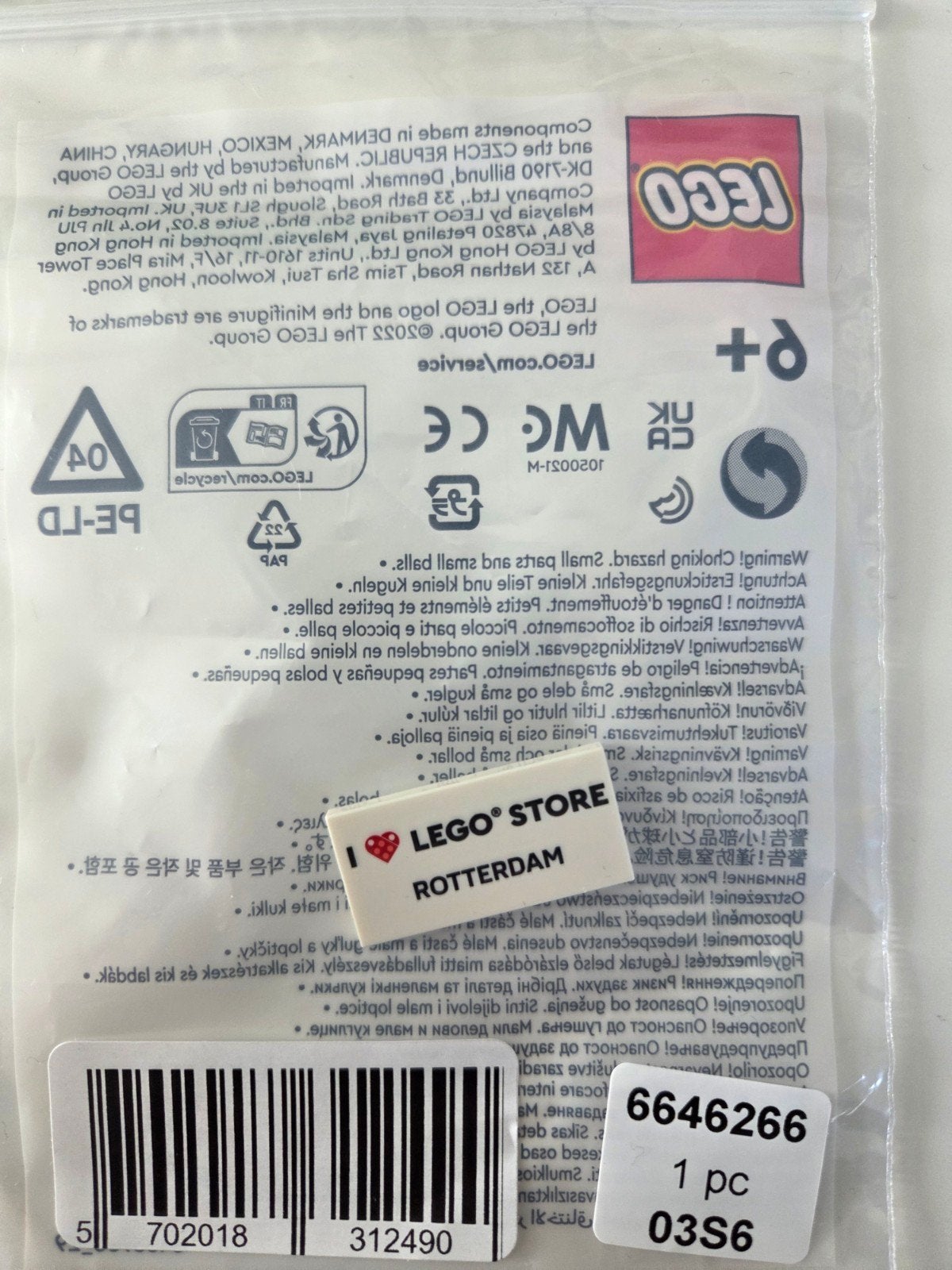LEGO I Love LEGO Store Rotterdam Tegel - Nieuw, Lego, Accessoire, Nieuw, Ophalen of Verzenden