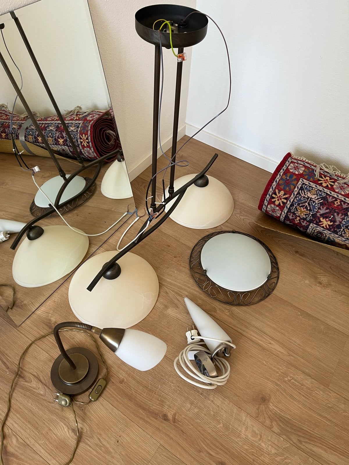 Diverse lampen en verlichting (vloerlamp, tafellamp, plafond, Gebruikt, Bruin, Klassiek, Ophalen