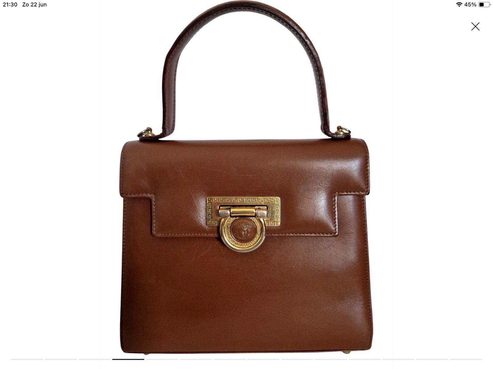 Vintage Versace mini Diana medusa lock bag/ box bag, Ophalen of Verzenden, Gebruikt, Bruin, Schoudertasje