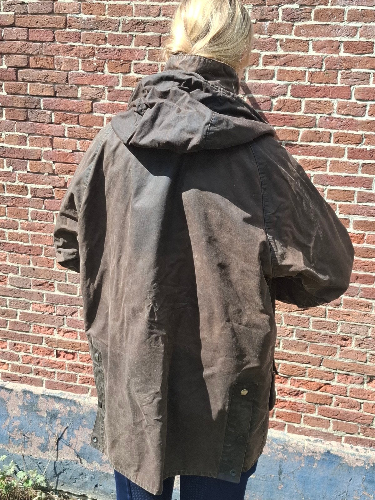 Barbour Bedale waxcoat - Maat L - Bruin met capuchon, Barbour, Bruin, Maat 42/44 (L), Ophalen of Verzenden