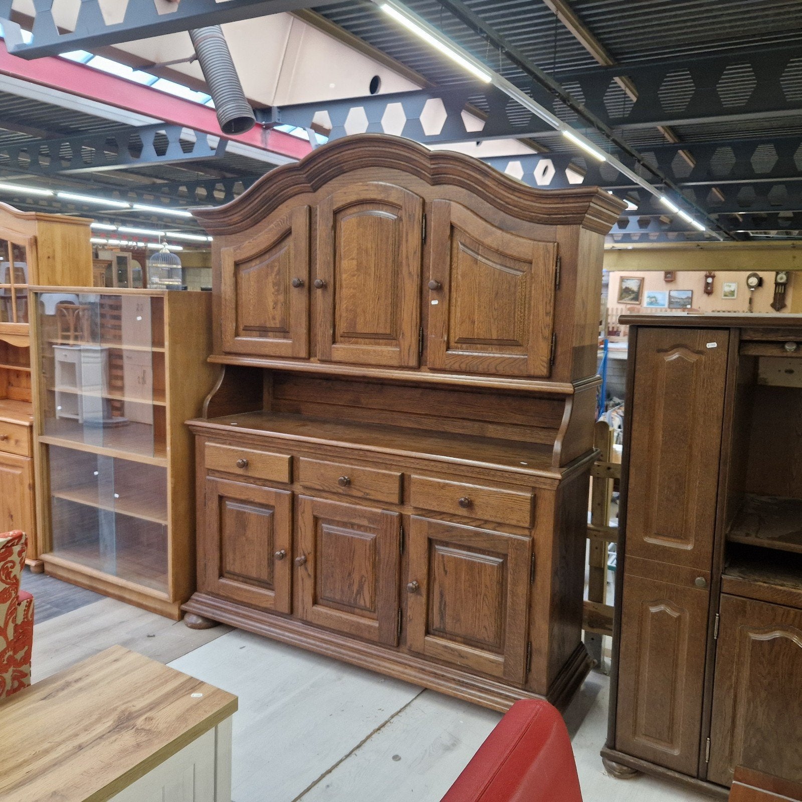 Eikenhouten buffetkast met lades en deuren, Ophalen, Gebruikt, 150 tot 200 cm, Met lade(s)