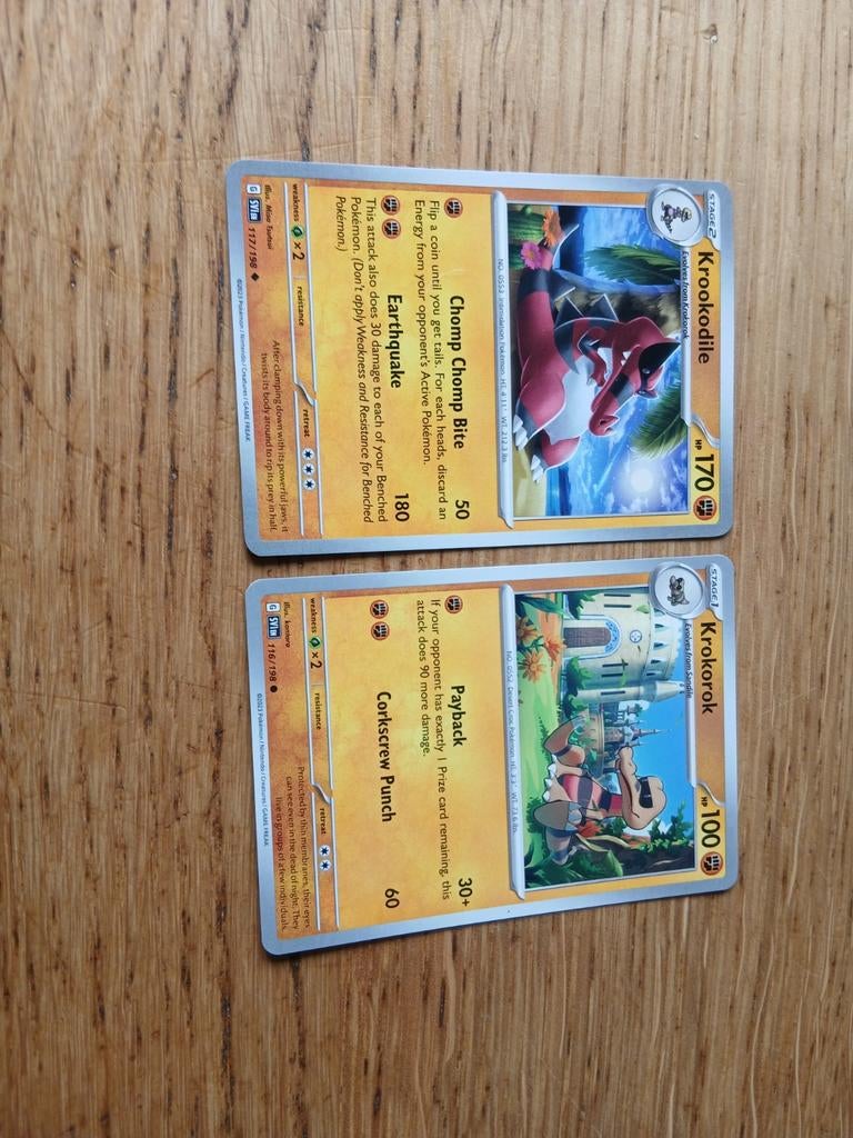 Pokémon Kaarten: Krookodile en Krokorok, Ophalen of Verzenden, Gebruikt, Meerdere kaarten