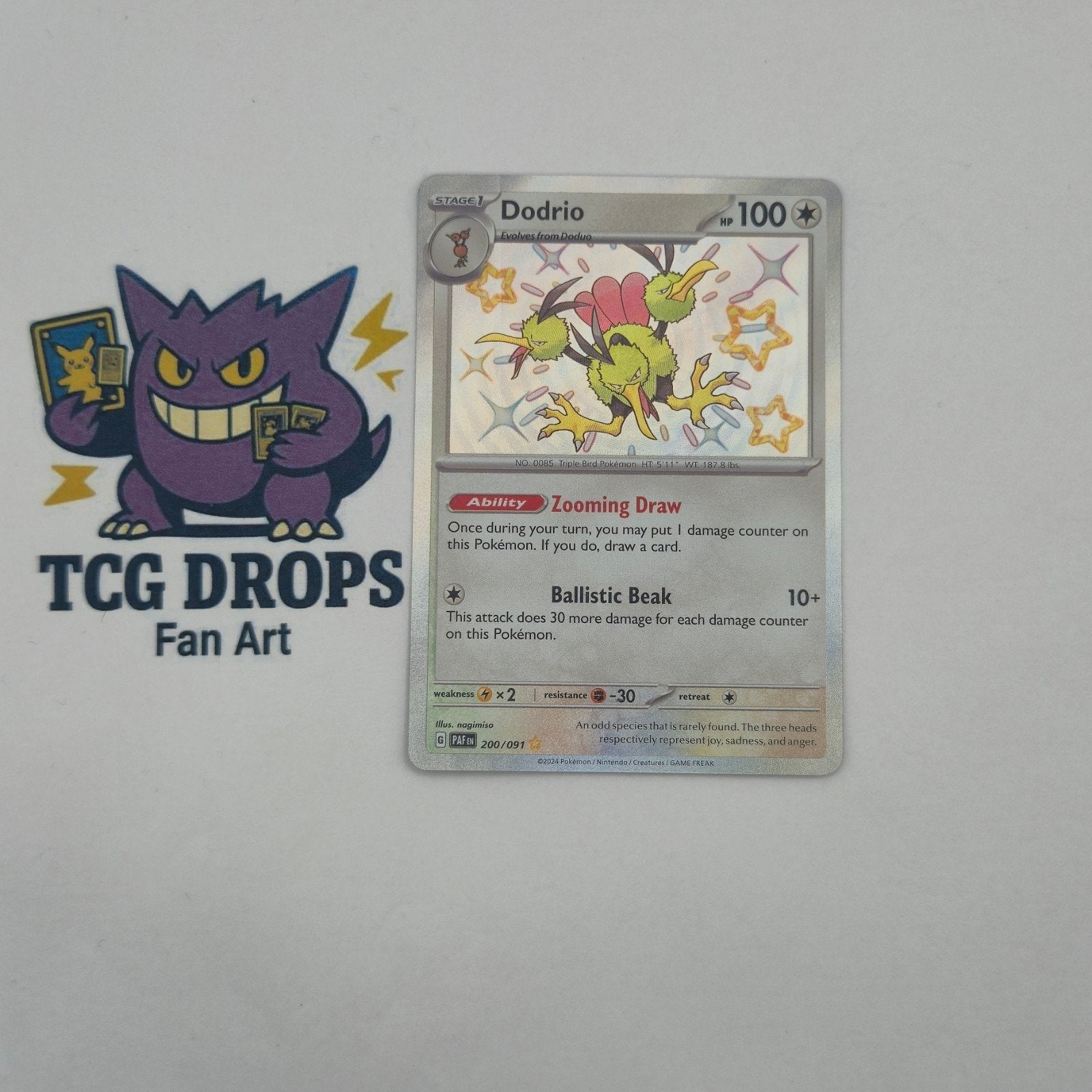 Dodrio PAF200/091 Paldean Fates, Ophalen of Verzenden, Nieuw, Losse kaart, Foil