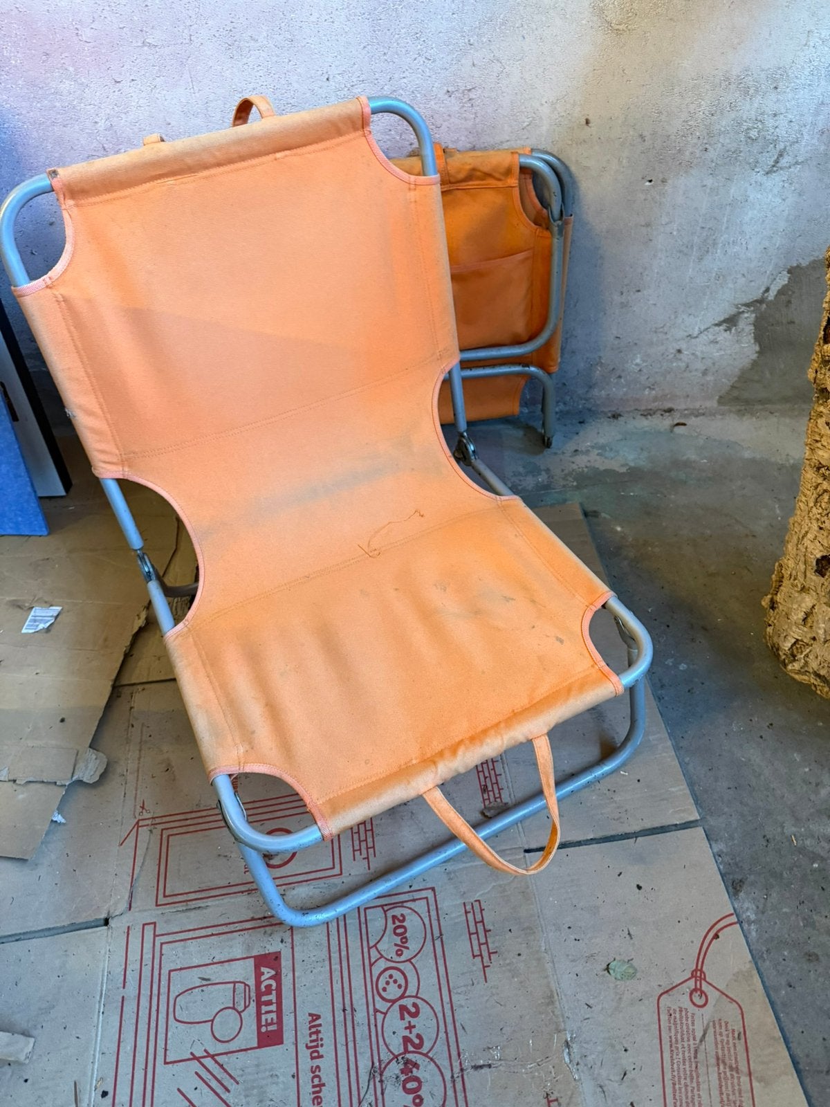 Oranje opklapbaar campingstoeltjes, Ophalen, Gebruikt, Campingstoel