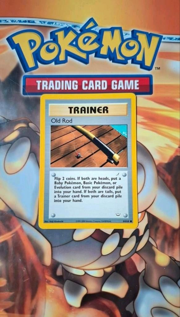Old rod 64/64 Neo Revelation pokemon kaart nm, Ophalen of Verzenden, Zo goed als nieuw, Losse kaart