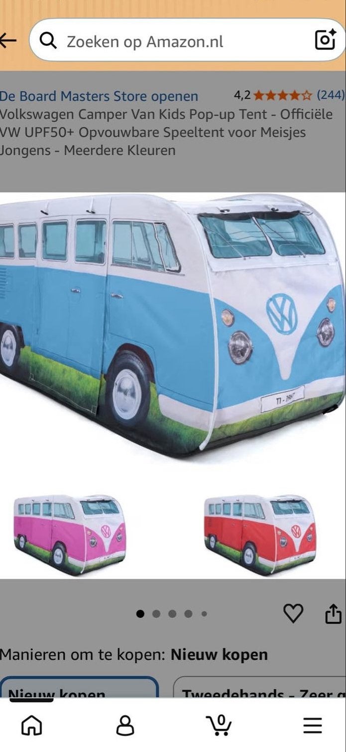 VW Camper Van Pop-up Tent, Ophalen of Verzenden, Nieuw