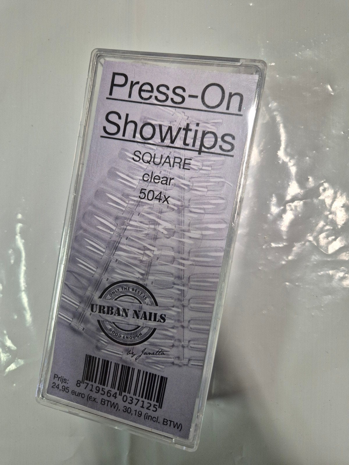 nieuw urban nails press on showtips square clear 504st, Overige kleuren, Nieuw, Ophalen of Verzenden, Handen en Nagels