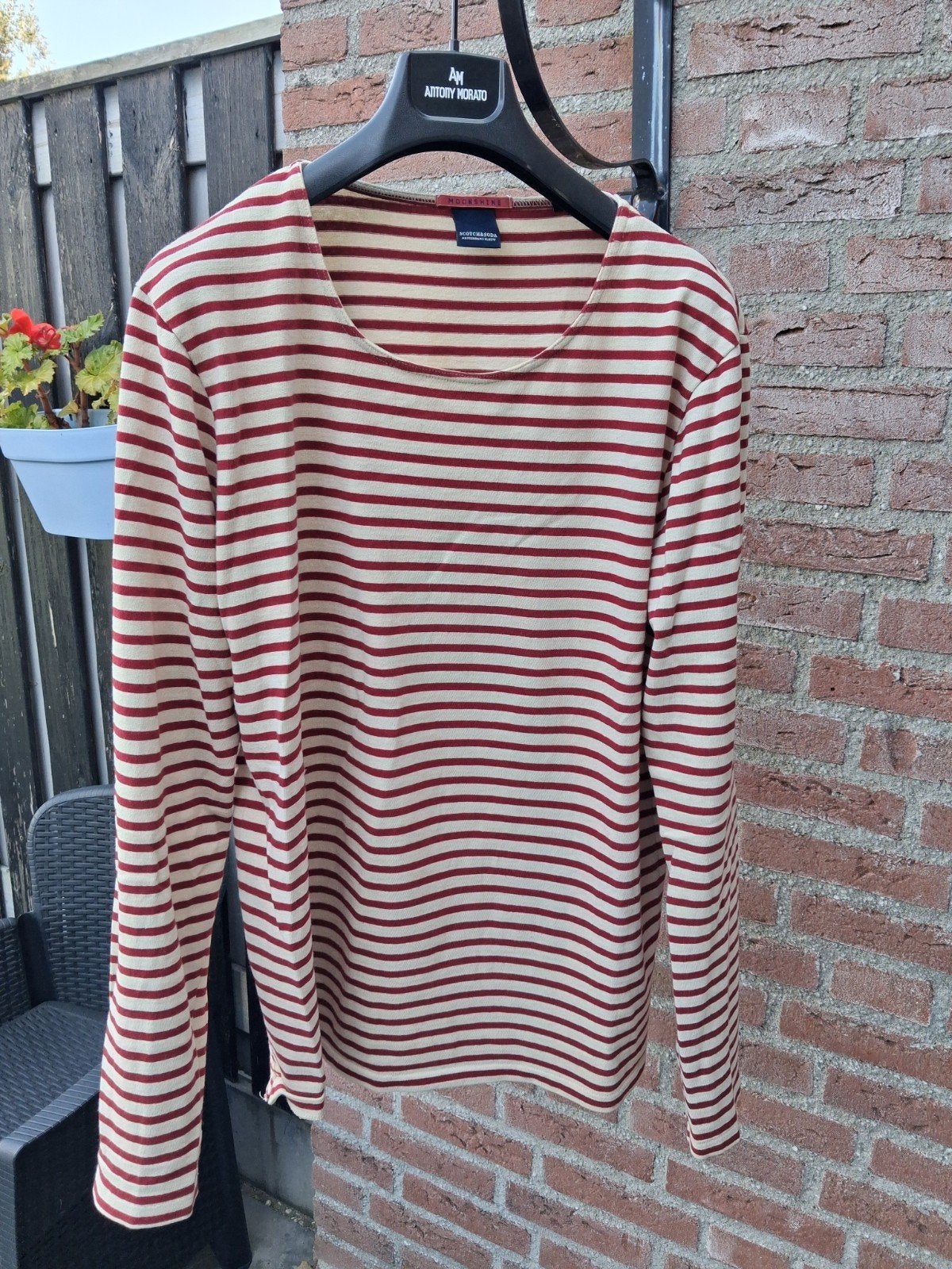 Scotch & Soda gestreepte longsleeve (blauw/wit & rood/wit), Blauw, Maat 56/58 (XL), Ophalen of Verzenden, Zo goed als nieuw