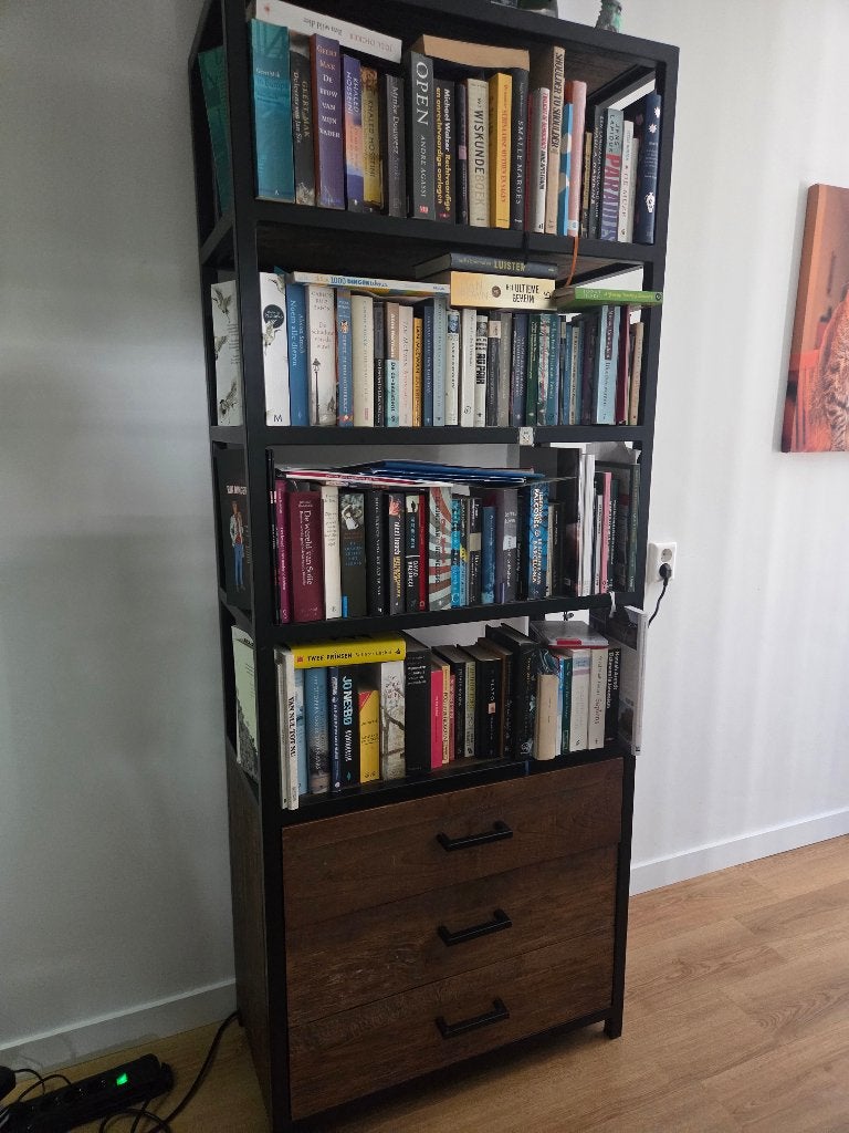 Boekenkast en televisiemeubel, Ophalen, Met plank(en), Gebruikt, 50 tot 100 cm