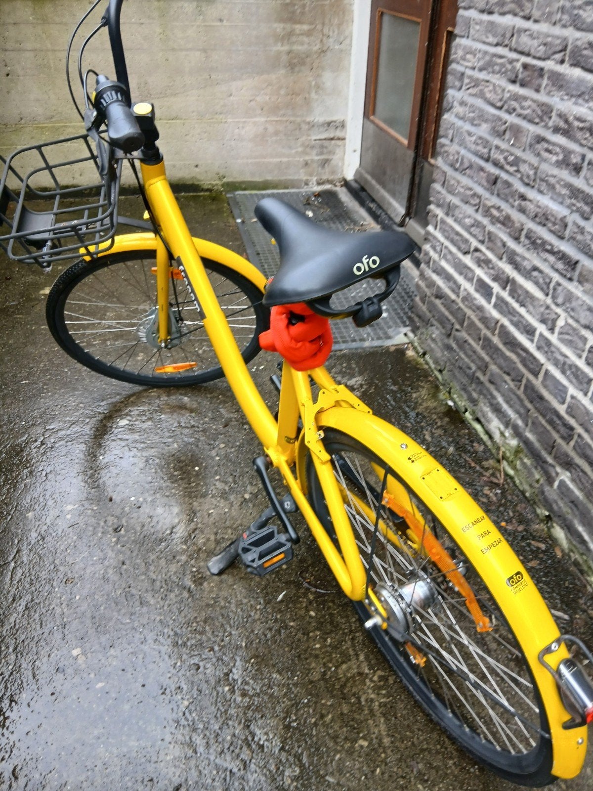 Gele Ofo fiets met mandje - Gebruikt, Overige merken, Terugtraprem, Gebruikt, Ophalen of Verzenden