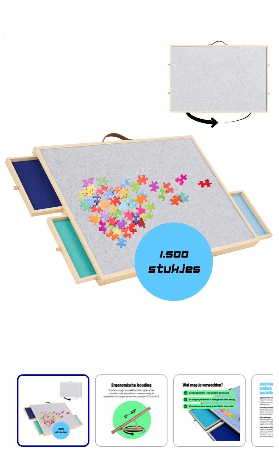 Puzzeltafel, Hobby en Vrije tijd, Ophalen, 500 t/m 1500 stukjes, Zo goed als nieuw