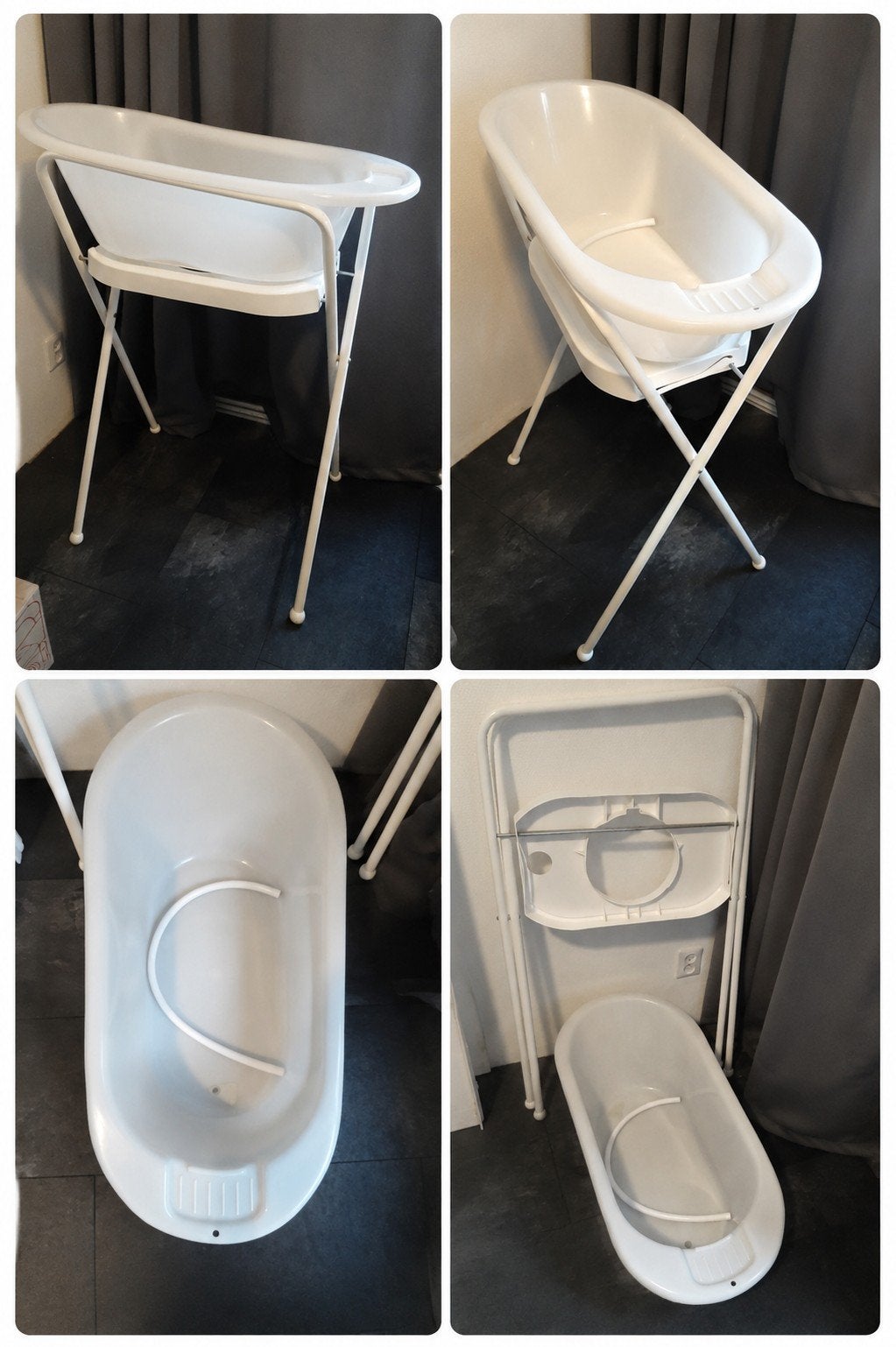 Babybadje met standaard + thermometer (Prenatal), Gebruikt, Badje, Standaard, Ophalen