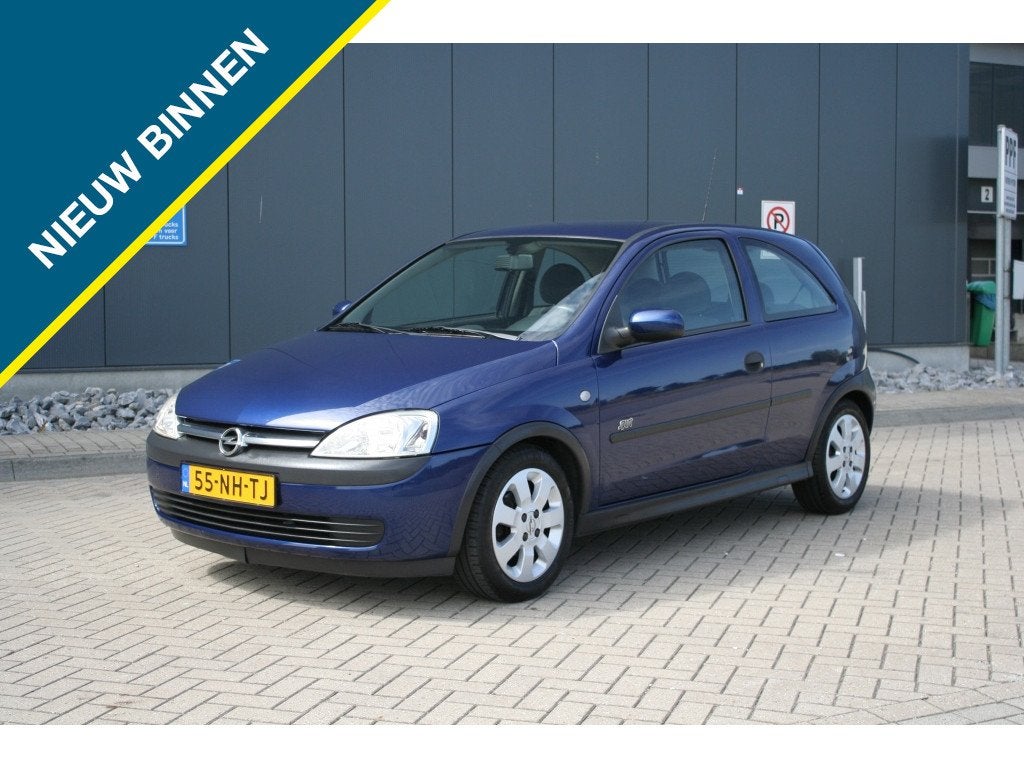 Opel Corsa 1.2-16V Sport (bj 2003), Gebruikt, 31 €/maand, Metallic lak, Blauw