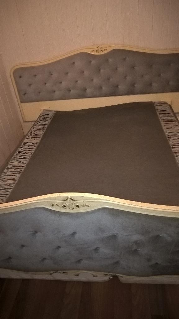 ANTIEK BROCANT BAROK 2 PERSOONSBED MATRAS BODEM, Ophalen, Gebruikt, 210 cm, Tweepersoons