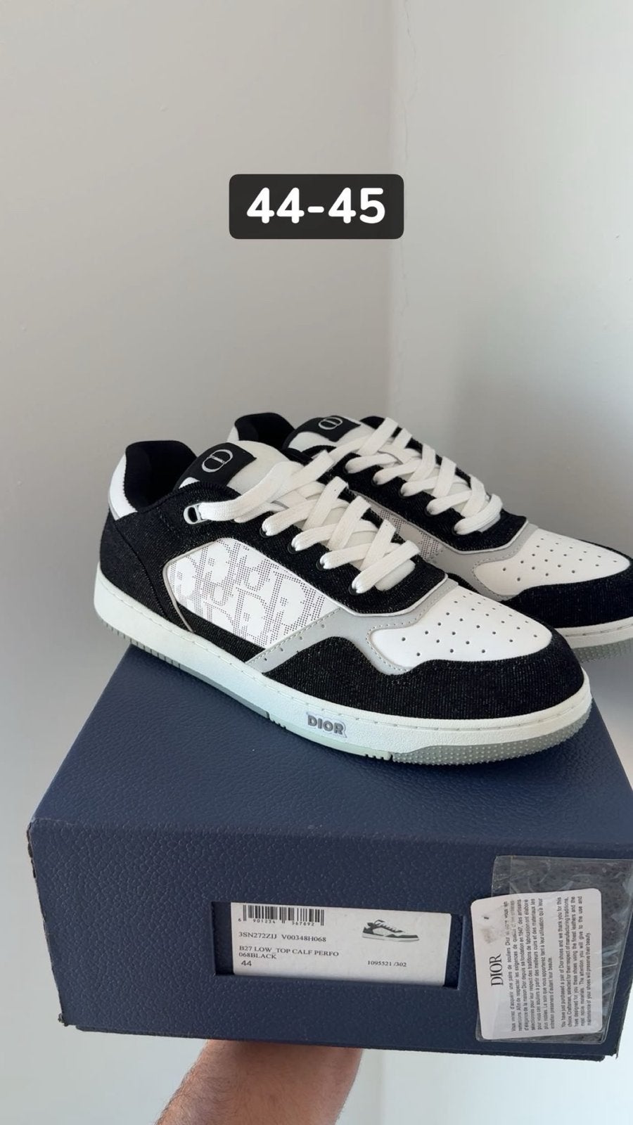 Dior B27 Low-Top Sneakers - Maat 44-45, Zwart, Nieuw, Ophalen of Verzenden, Sneakers of Gympen