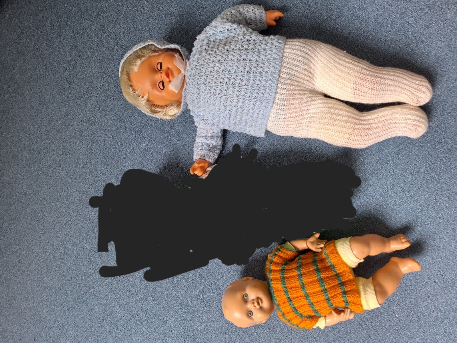 2 oude poppen, Ophalen of Verzenden, Gebruikt, Pop
