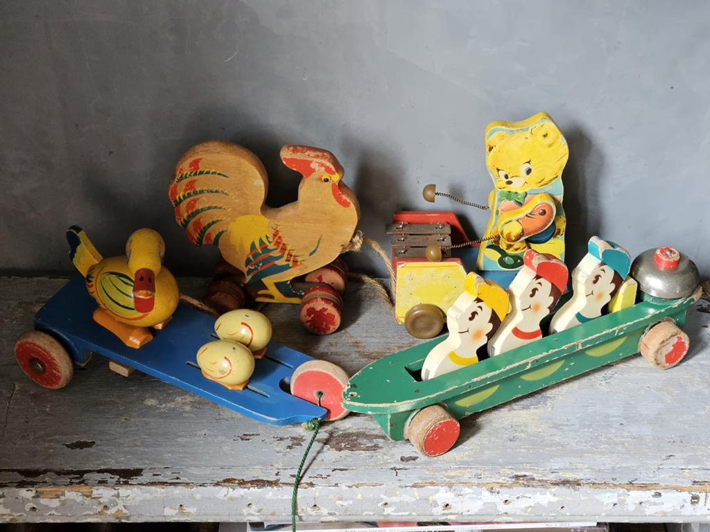 Set antiek houten speelgoed, Antiek en Kunst, Ophalen of Verzenden