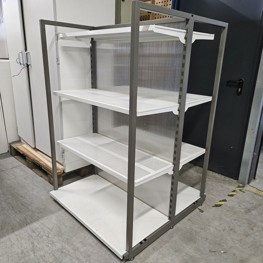 +/- 28 meter Tego metall metalen dubbele winkelstelling - 1, Huis en Inrichting, Kasten | Stellingkasten, Niet ingevuld, Gebruikt