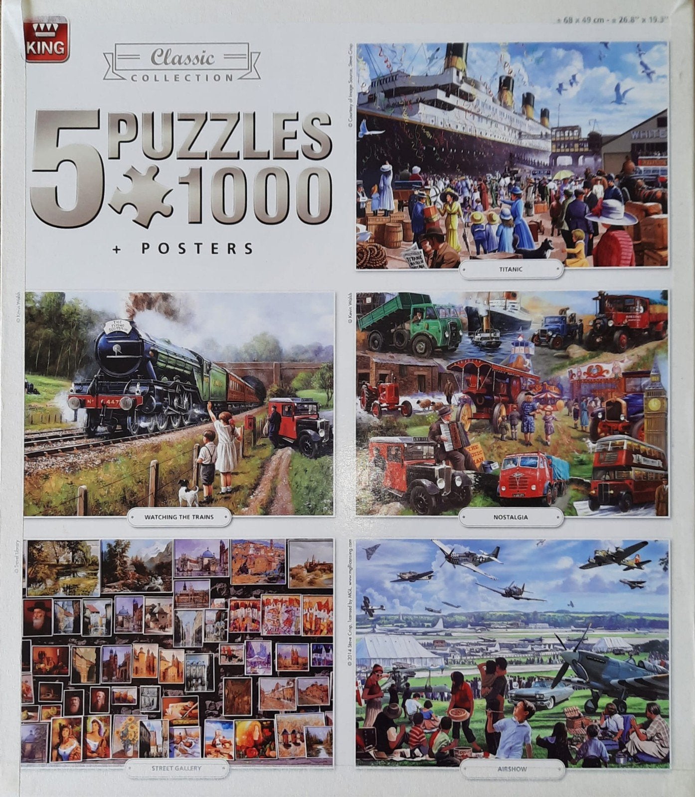 5 puzzels van 1000 stukjes, Ophalen of Verzenden, 500 t/m 1500 stukjes, Zo goed als nieuw
