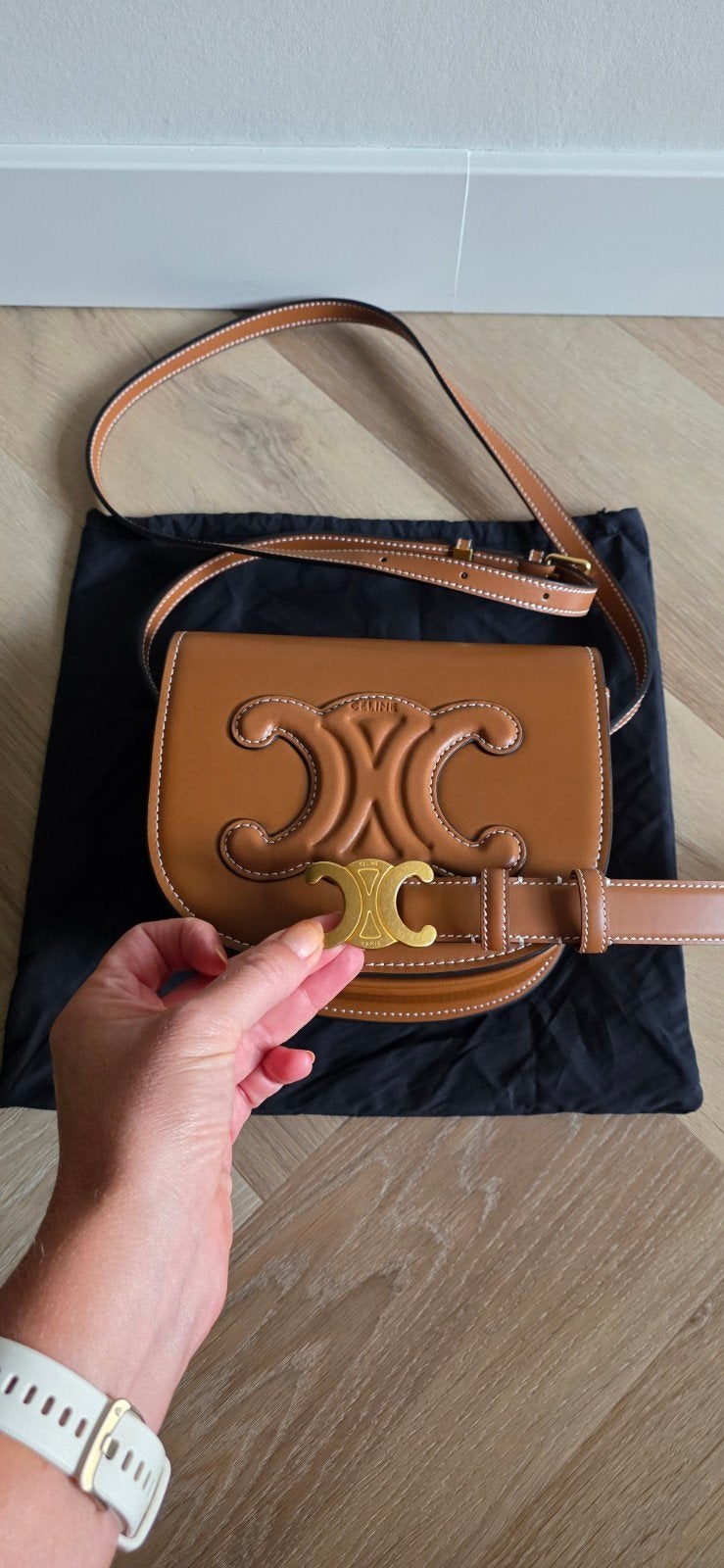 Celine Triomphe Belt 25 mm maat 90 cm, Kleding | Dames, Minder dan 3 cm, 80 tot 90 cm, Bruin, Heupriem