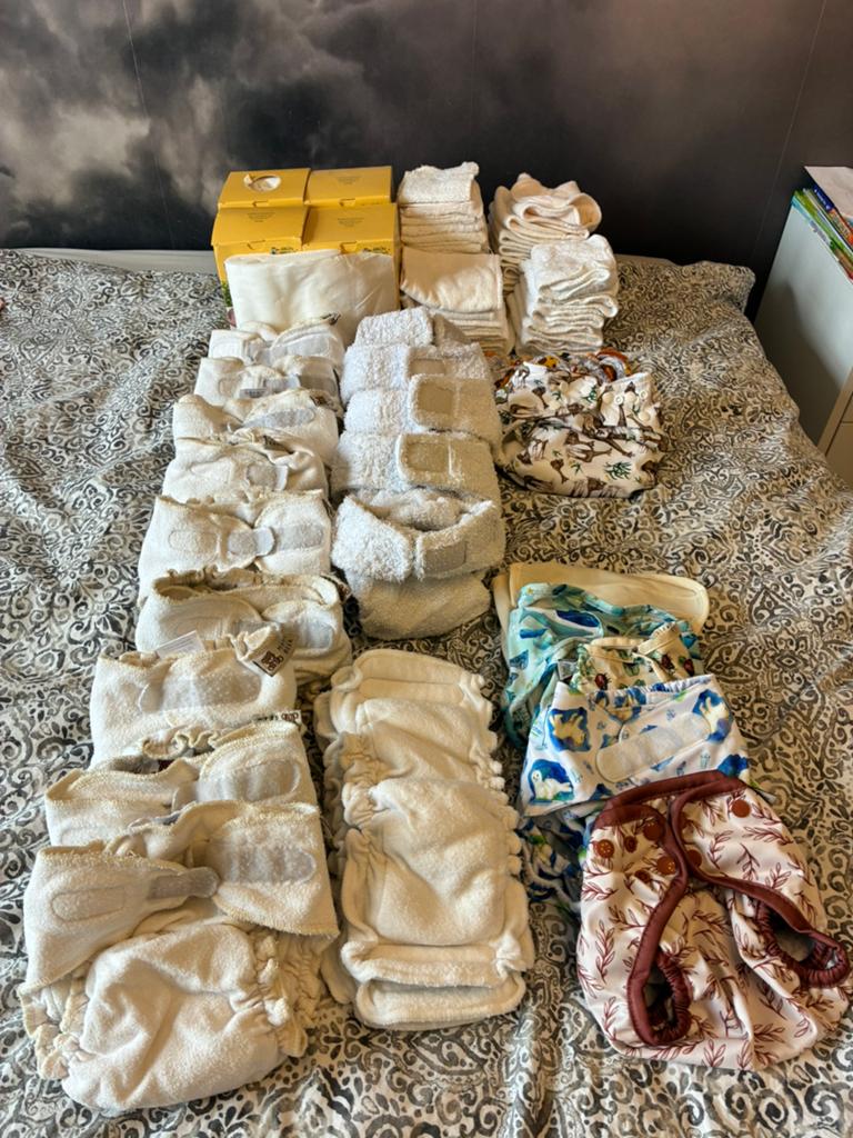 Katoen en bamboo baby luiers, Ophalen of Verzenden, Gebruikt, Jongetje of Meisje