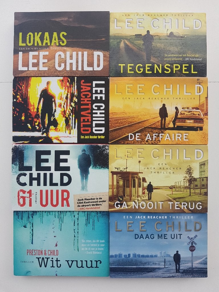 8x Dwarsligger Lee Child oa. Jachtveld, De Affaire, Lokaas, Ophalen of Verzenden, Lee Child, Amerika