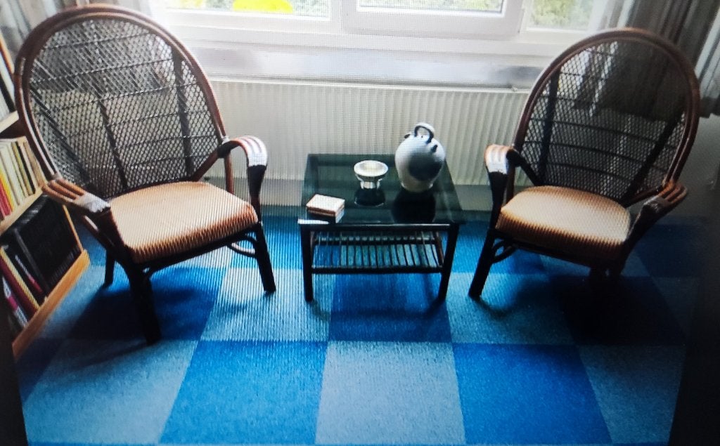 Manou stoelen met tafeltje, Huis en Inrichting, Stoelen, Ophalen, Gebruikt, Twee, Bruin