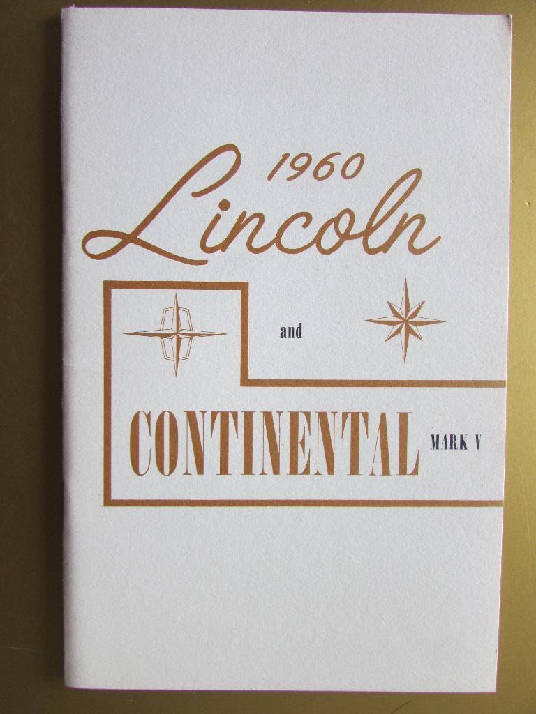 1960 Lincoln & Continental MK V owner's manual, Engels, Auto diversen, Handleidingen en Instructieboekjes, Ophalen of Verzenden