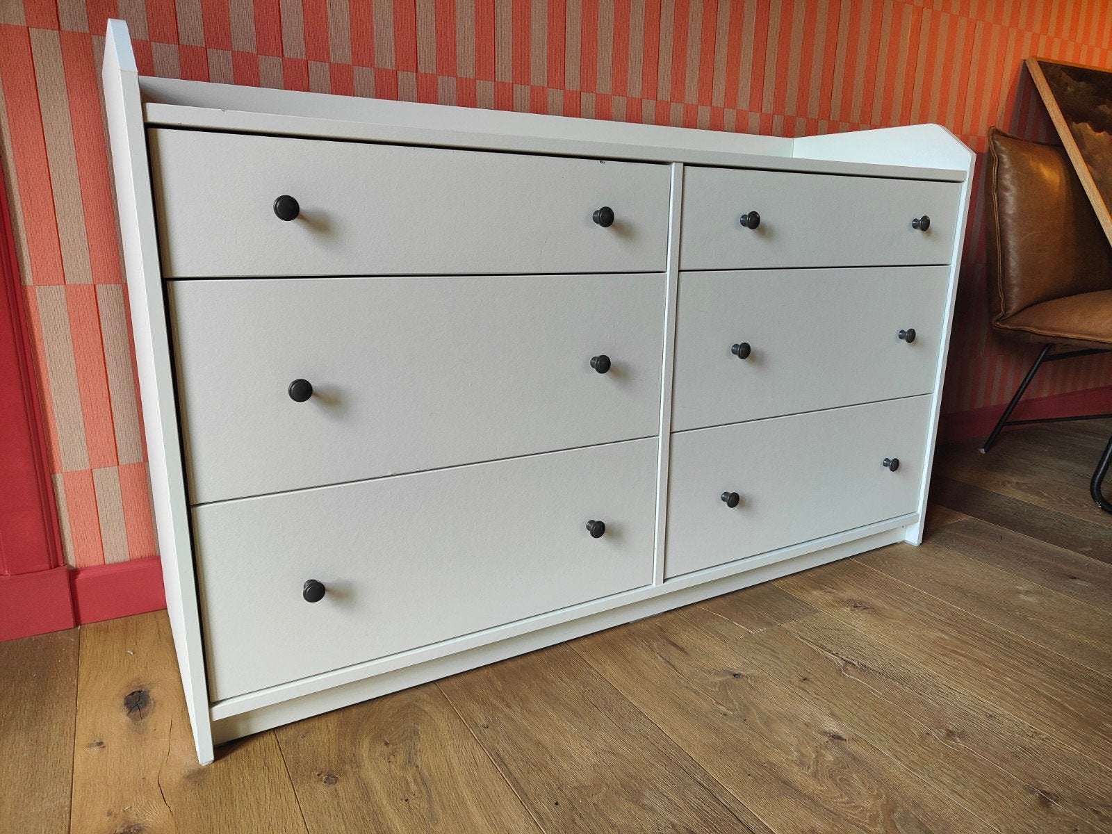 IKEA Hauga ladekast 138x46x84 cm, Ophalen, Gebruikt, 5 laden of meer, 50 tot 100 cm