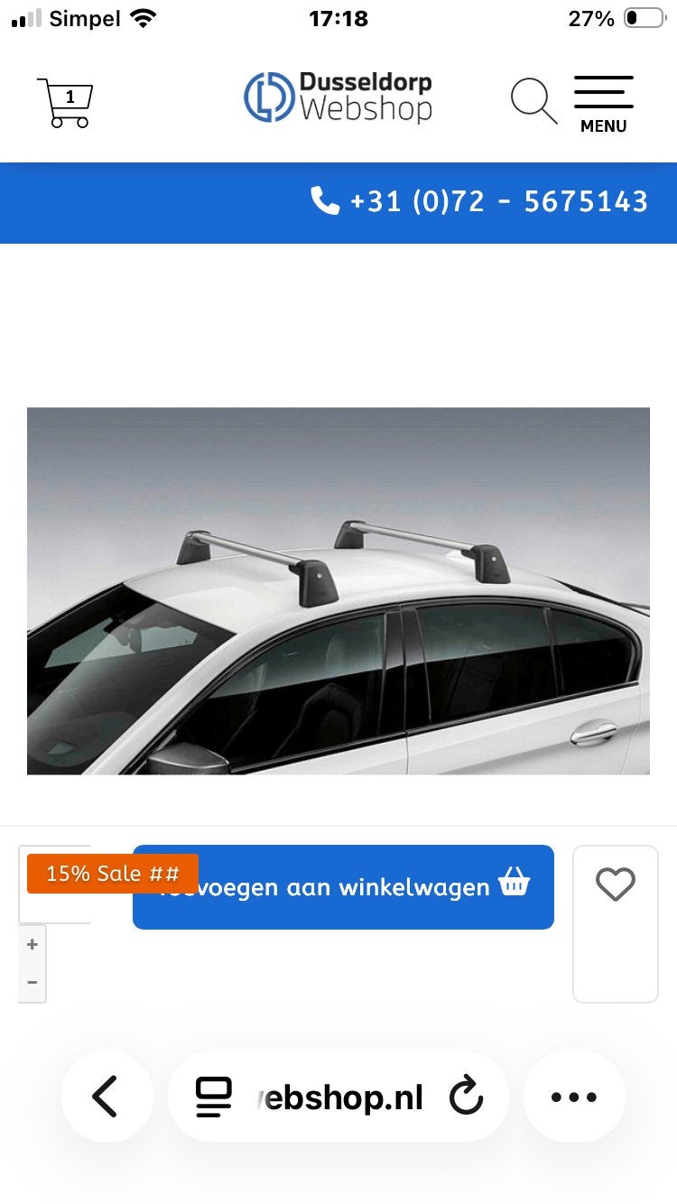 1x gebruikt BMW Dakdragerset 5 Serie sedan G30, Ophalen, Zo goed als nieuw