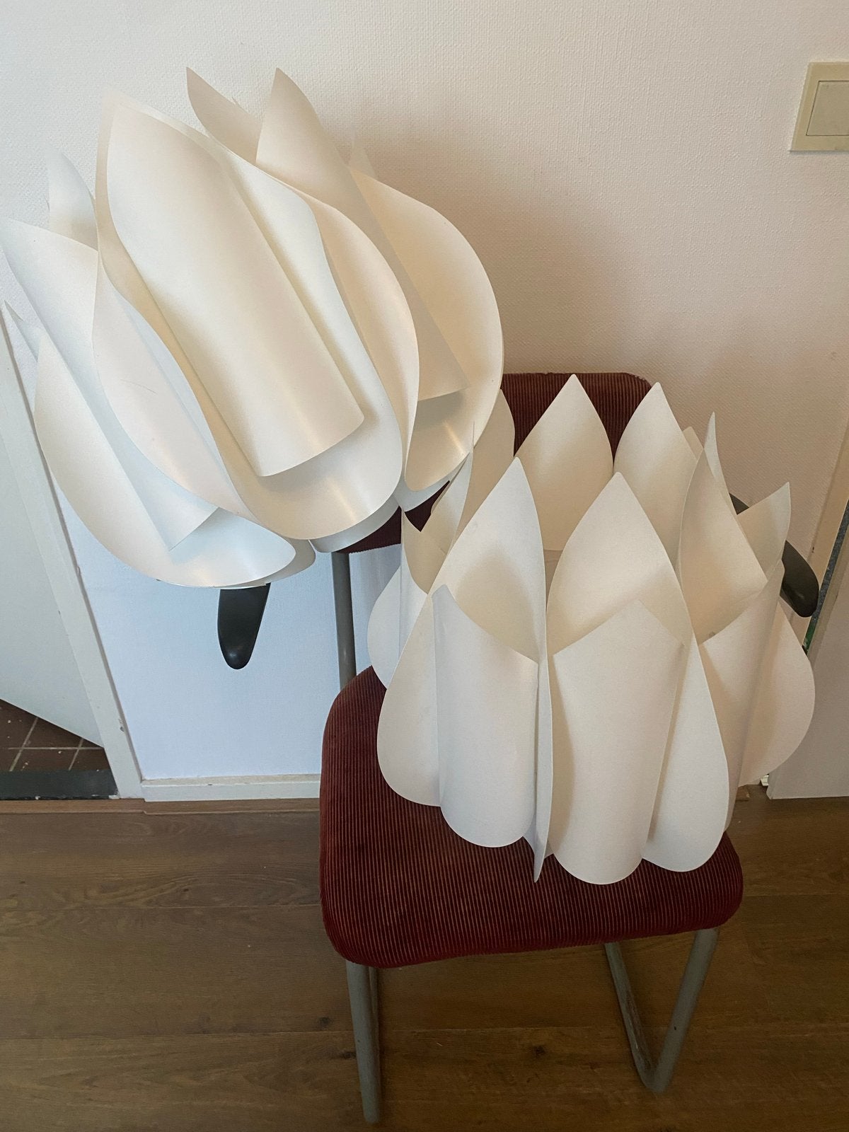 Grote IKEA Knappa Tulpan reserve kappen (tulp/lotuslamp), Wit, Gebruikt, Kunststof, Vintage