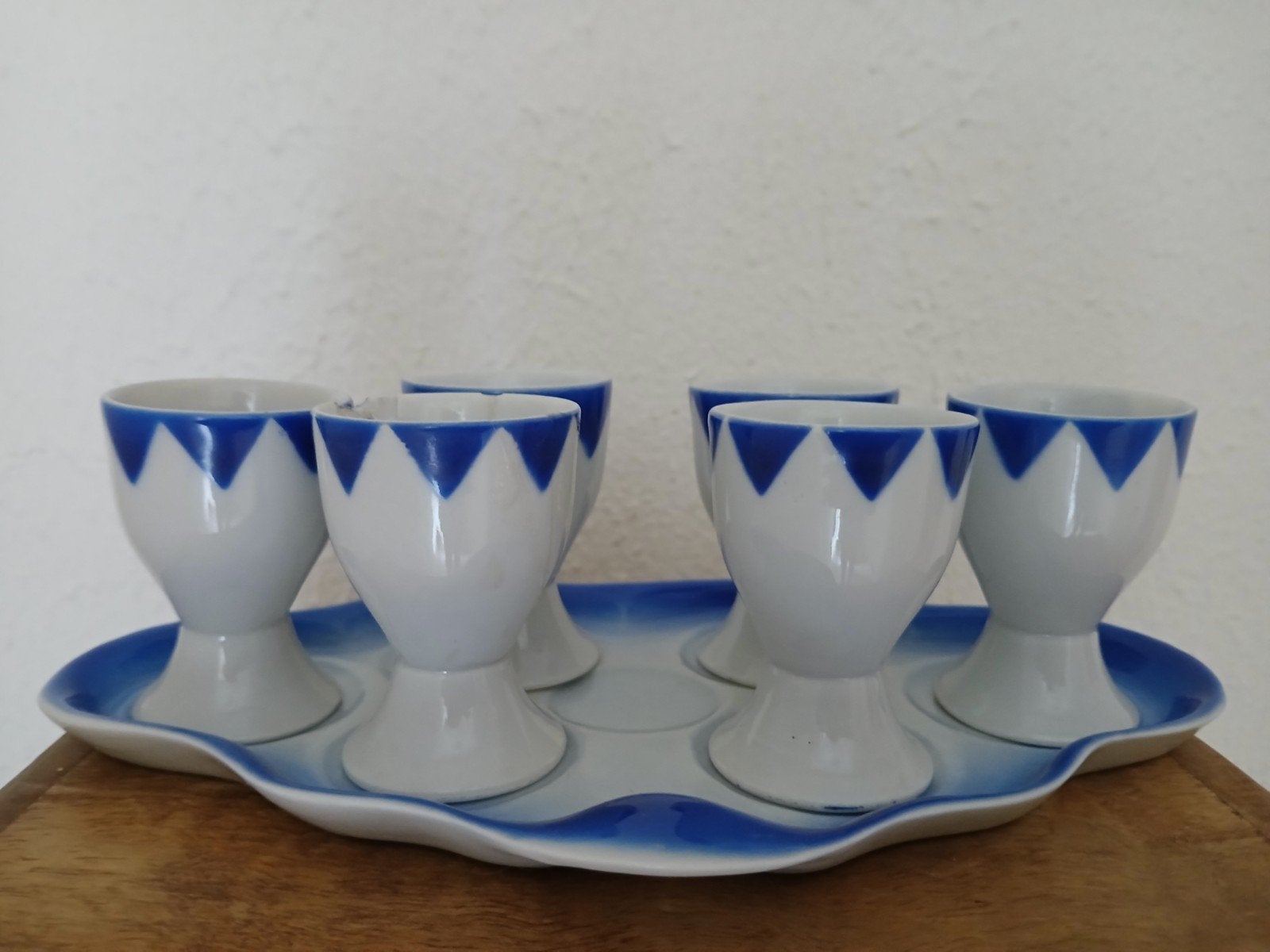 6 eierdopjes, Ophalen of Verzenden