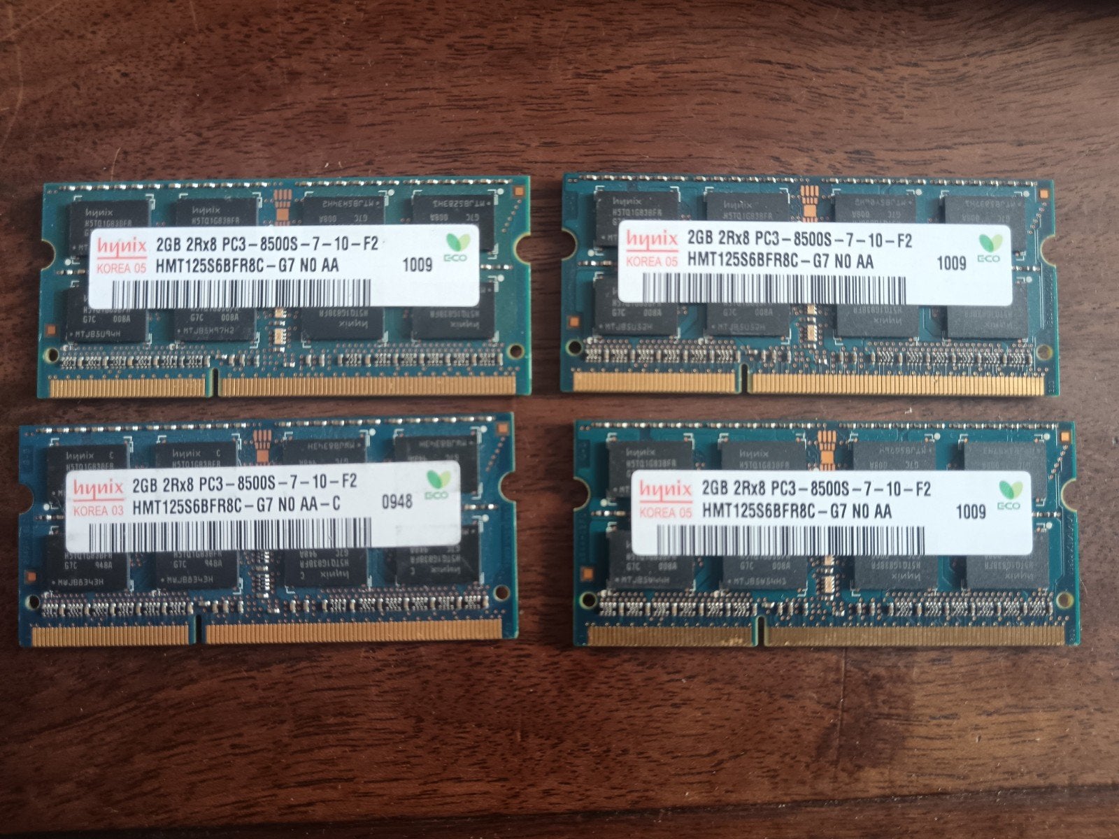 Hynix 4x 2GB DDR3 RAM Geheugenmodules (4 stuks), Computers en Software, RAM geheugen, Gebruikt, 8 GB, DDR3, Ophalen of Verzenden