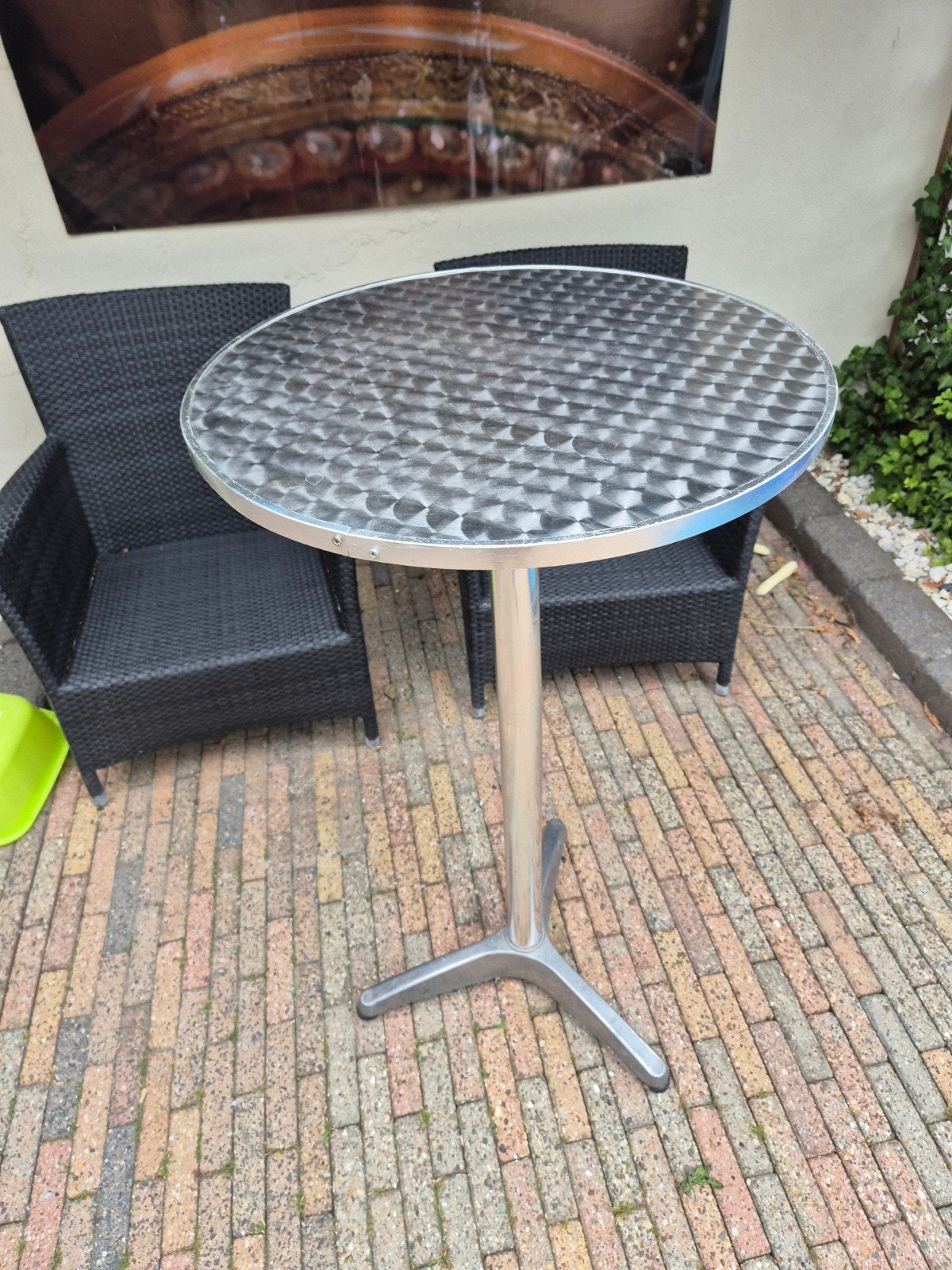 2 aluminium inklapbare bartafels - Ø 60 cm, H 110 cm, Ophalen, Gebruikt