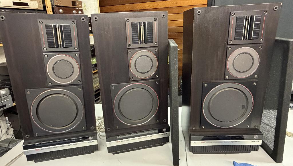 3x Philips MFB F9638 - revisie nodig, Audio, Tv en Foto, Luidsprekers, Ophalen, Philips, Niet werkend, Minder dan 60 watt