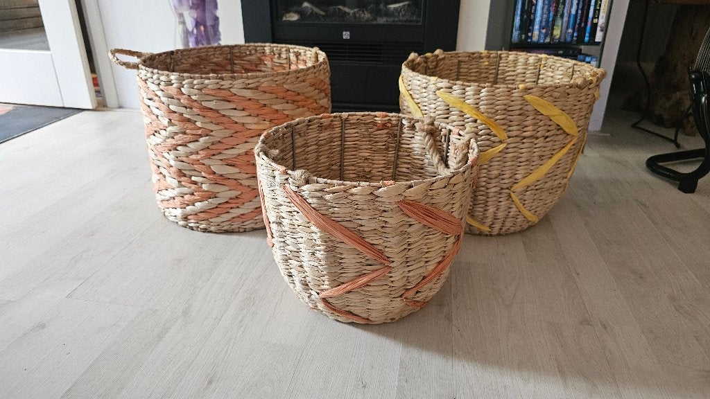 Set Van 3 Stevige Manden! NIEUW!, Ophalen of Verzenden, Nieuw, Rond, Riet