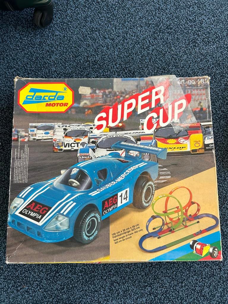 Vintage Darda Motor Racebaan Set met Looping en Brug, Kinderen en Baby's, Speelgoed | Racebanen, Overige merken, Opwindmechanisme