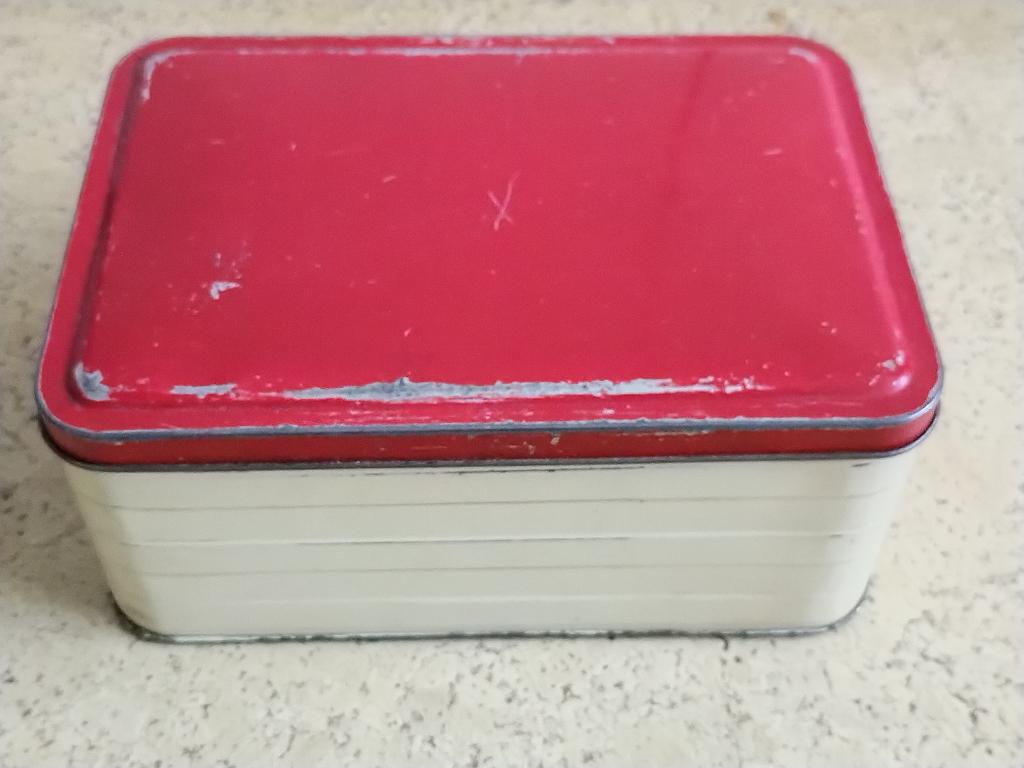 vintage koektrommel, blik, Verzamelen, Blikken, Ophalen of Verzenden, Gebruikt, Koek(jes)