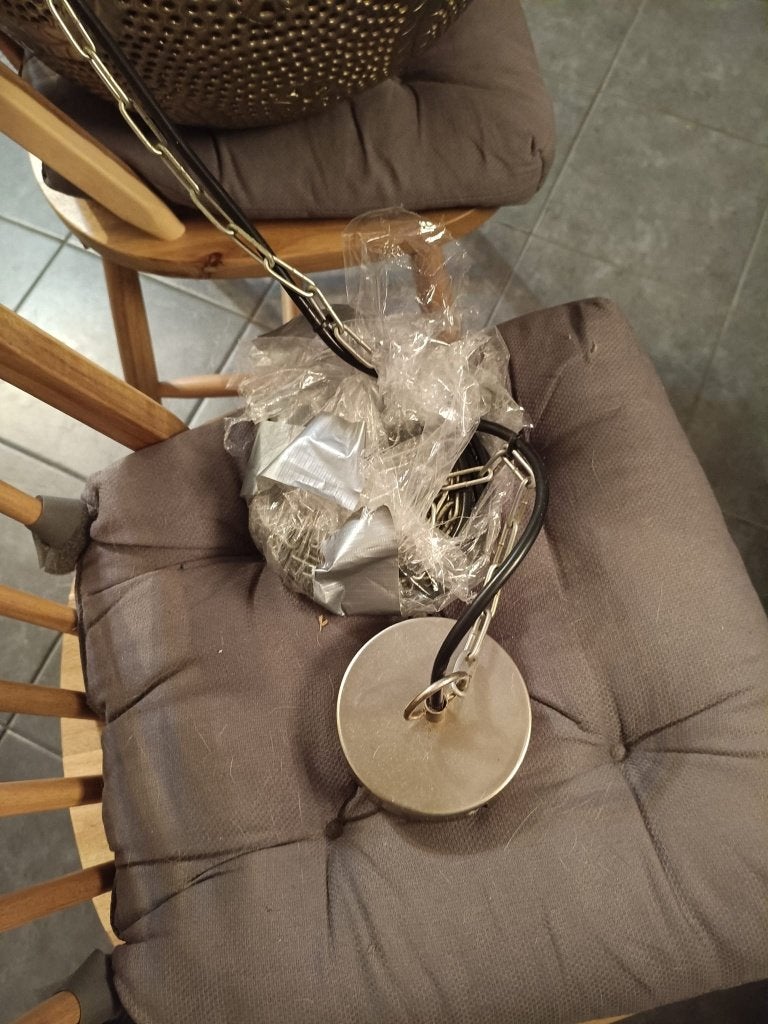 Geweldige hangende bol-lamp, Ophalen, Zo goed als nieuw, Metaal, E27 (groot)