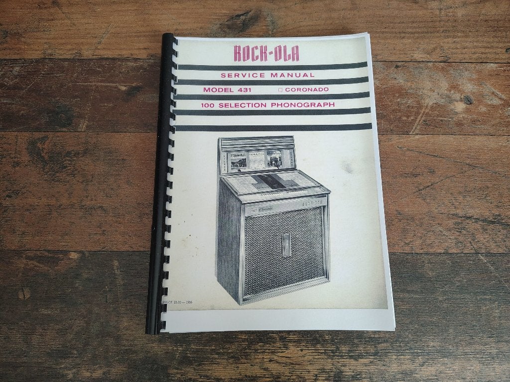 Service Manual: Rock-Ola 431/ Coronado (1966) jukebox Nieuw, Verzenden, Nieuw, 1950 tot 1960, Seeburg