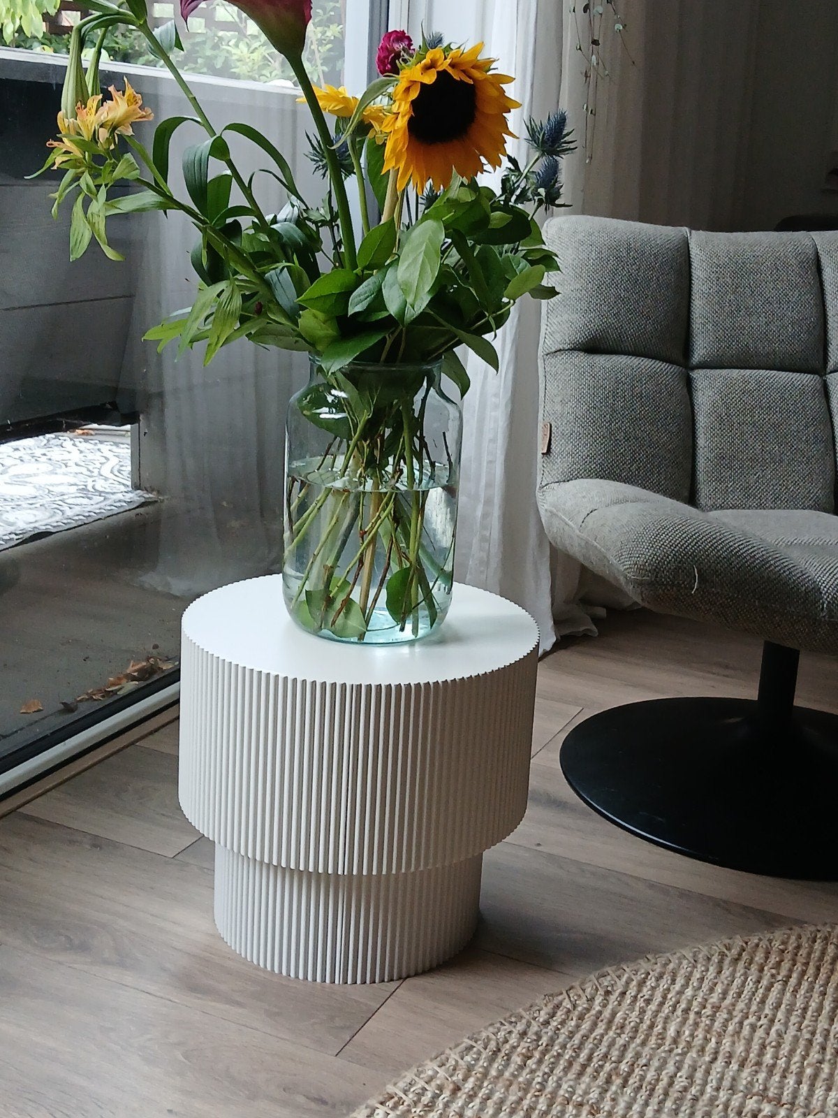 Witte bijzettafel van Kwantum, Overige materialen, Minder dan 55 cm, Modern, Scandinavisch, Rond