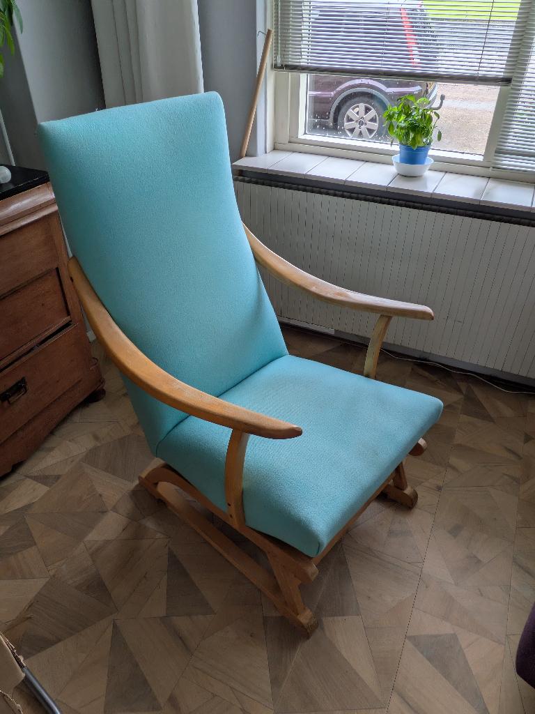 Schommel fauteuil, Ophalen, Gebruikt, 75 tot 100 cm, Stof