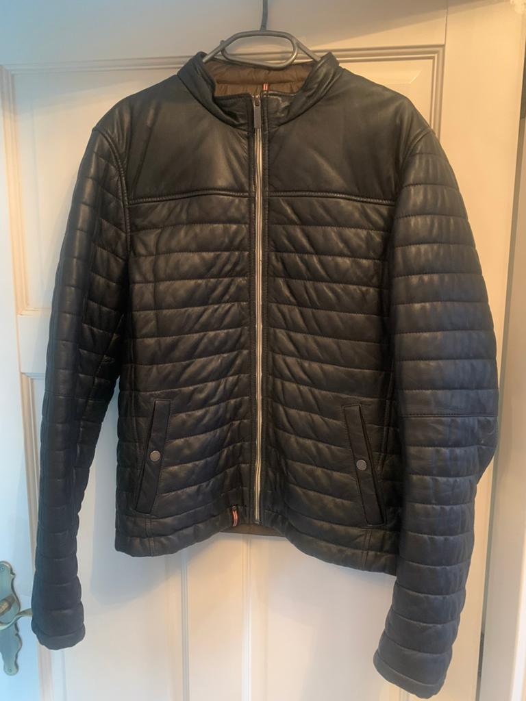 Lederen jas oakwood, Ophalen of Verzenden, Zo goed als nieuw, Blauw