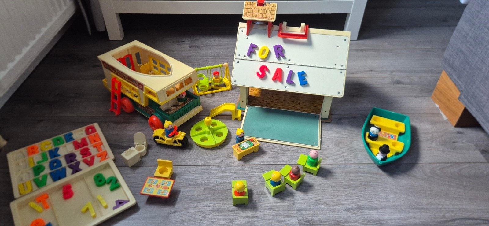 Vintage Fisher-Price Speelset: School, Camper & Meer, Kinderen en Baby's, Speelgoed | Fisher-Price, Ophalen of Verzenden, Gebruikt