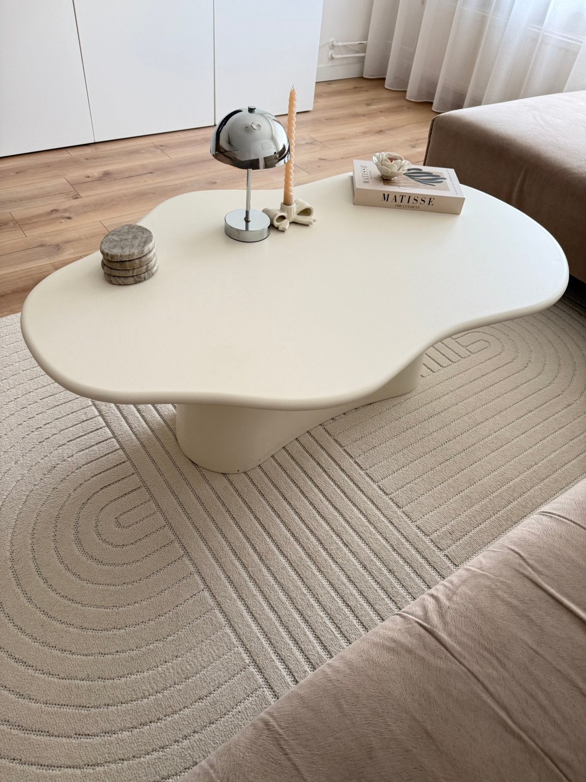 Organisch salontafel, Ophalen, 100 tot 150 cm, 50 tot 100 cm, Zo goed als nieuw