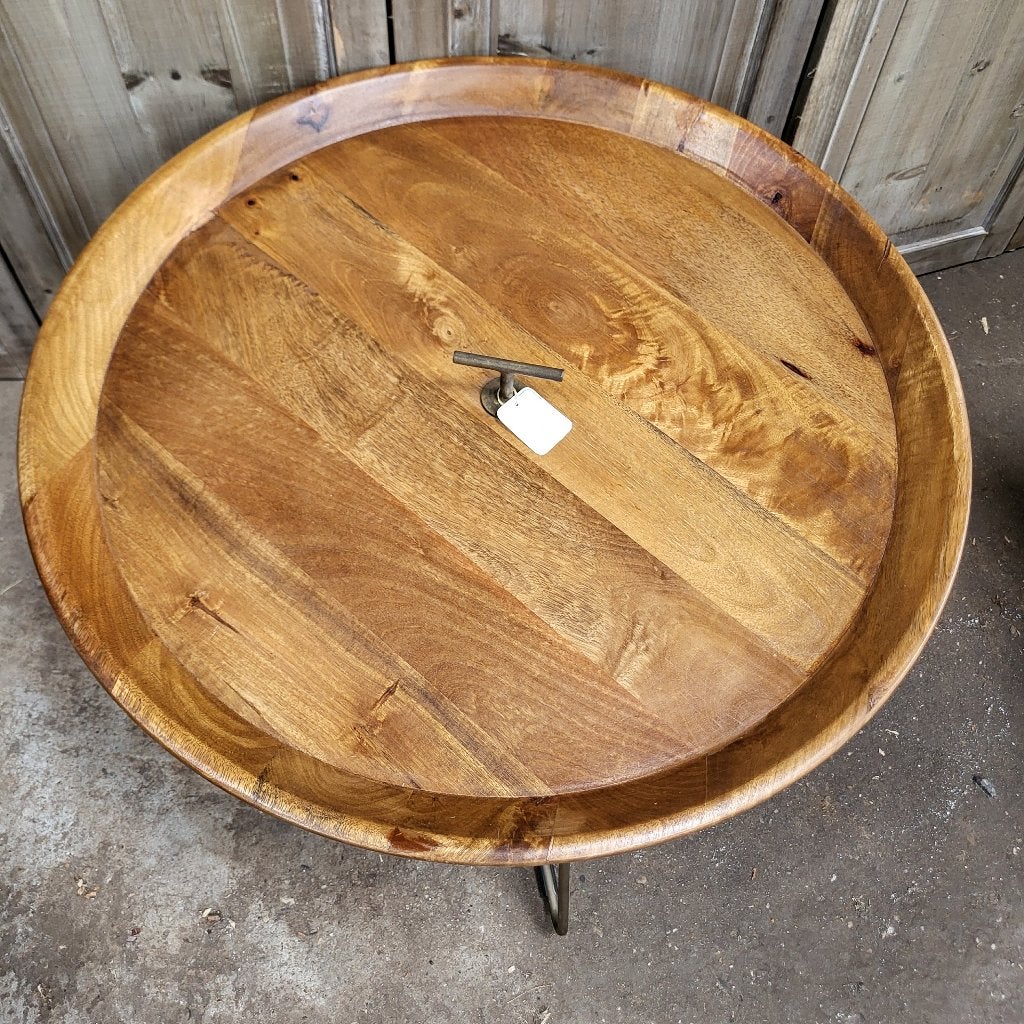 Bijzettafel / salontafel Medja rond, 45 tot 60 cm, Rond, Zo goed als nieuw, Hout