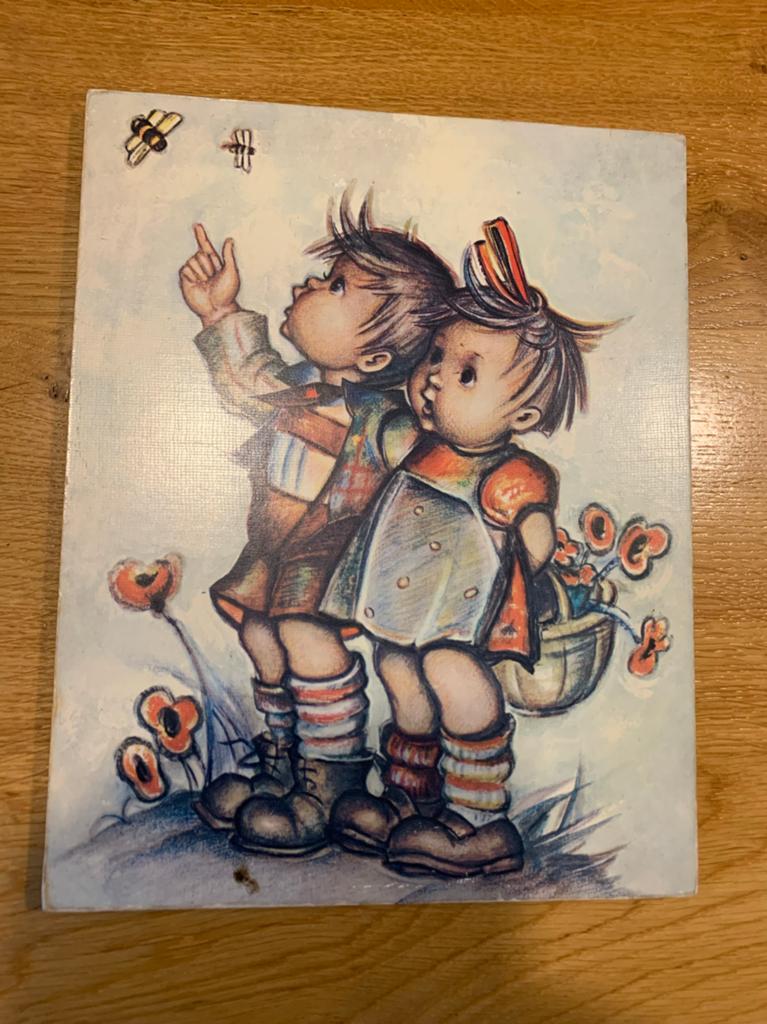 Schilderij kinderkamer: Twee kinderen met bijen, Ophalen of Verzenden, Zo goed als nieuw